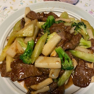 母の味！シャキシャキ長芋と牛肉の中華炒め